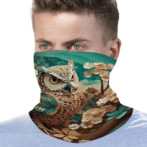 Neck Gaiter Face Mask Men Women, Owl2 Face Mask Scart Cover for Dust Wind Sun Protection3