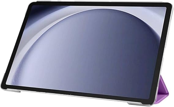 Aksesuarcim Samsung Galaxy Tab A9 Plus SM-X210 X216 X218 ile Uyumlu Kılıf 2 Farklı Stand Olabilen Arka Kısım Şeffaf Sert Silikon İnce Hafif Tablet Kılıfı Mor