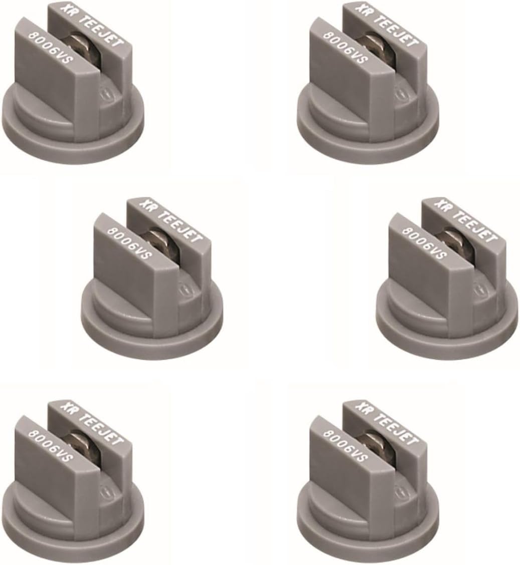 Pack of 6 - TeeJet Flat Spray Tips 80° Polymer w/SS Insert 0.6 GPM @ 40 PSI TP8006VS