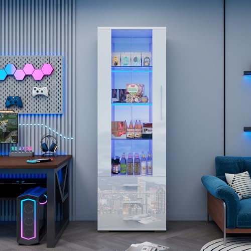 BENMWS Vitrina blanca brillante vitrina