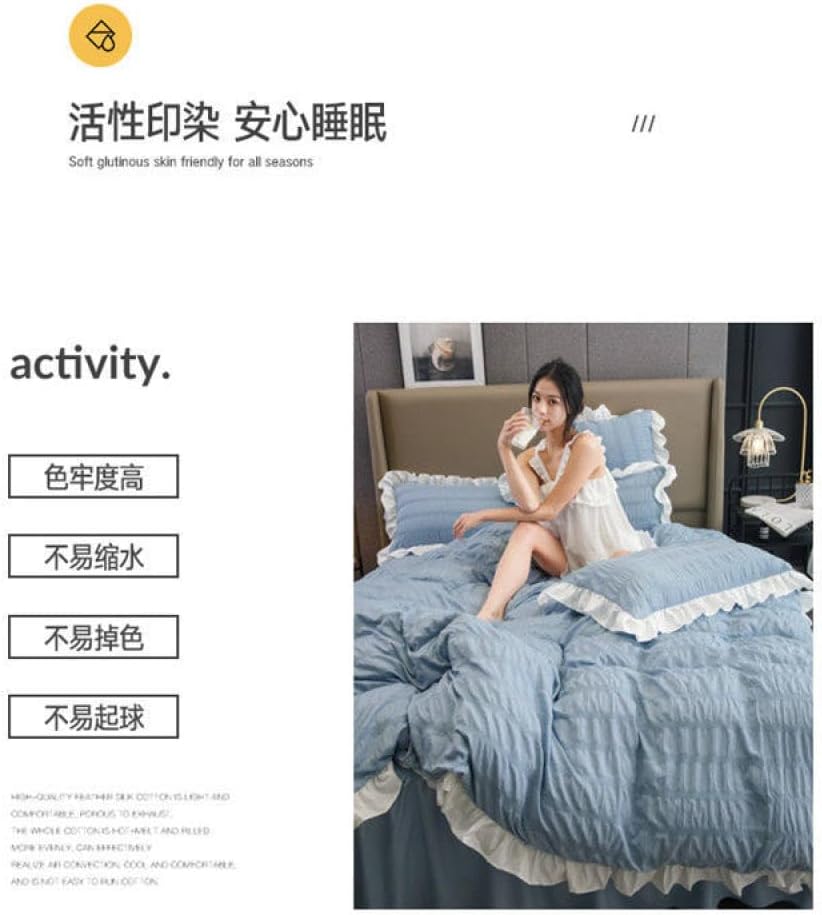 Pillowcase Girl Heart Princess Style Small Fresh Lovely Solid Color Single lace Dormitory Student Girl,White,a Pair of Pillowcase