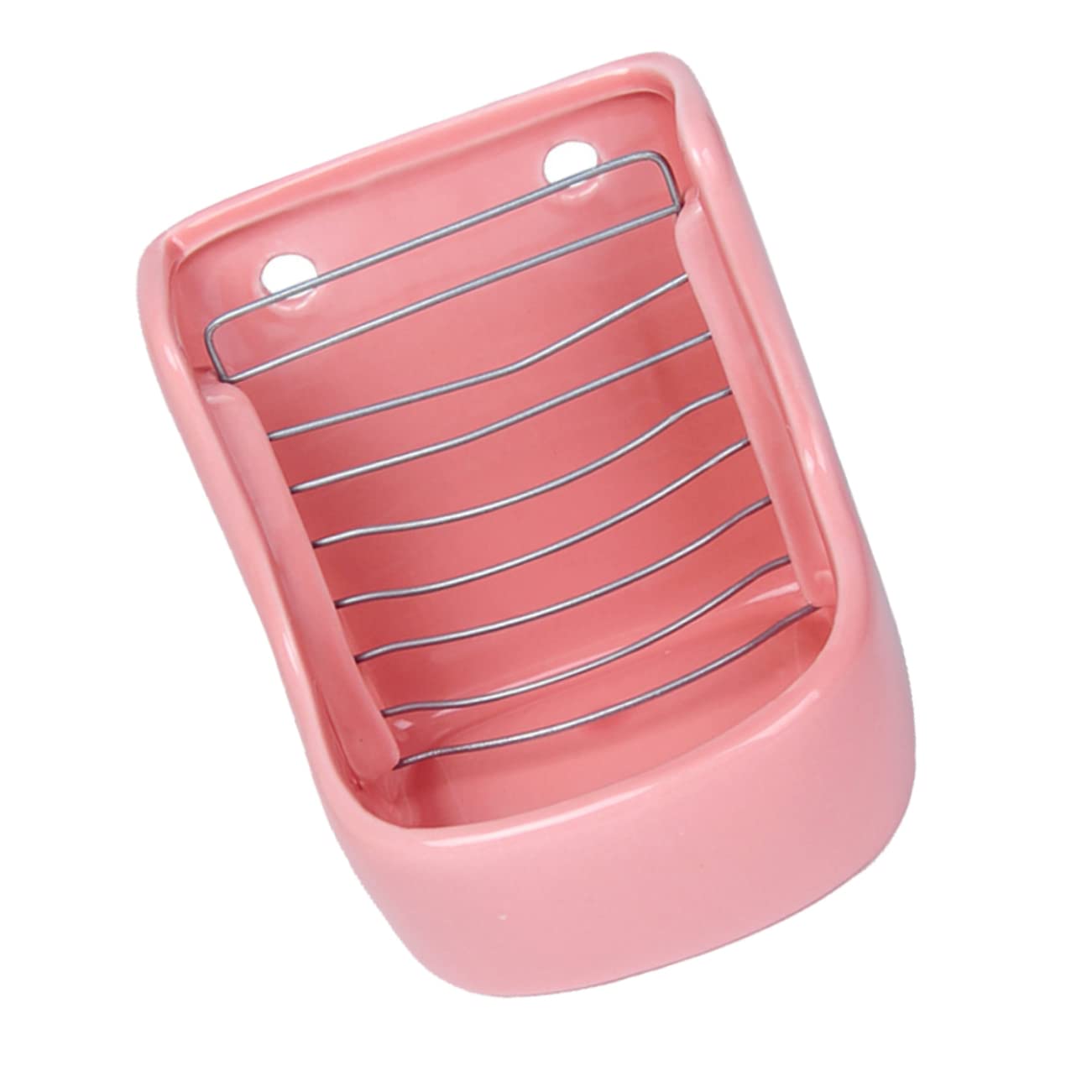 Happyyami 1pezzi Per Cibo Per Conigli e Porcellini Ceramica Design Pratico e Compatto Rete Di Fissaggio Per Colore Rosa Facile Da Pulire e Adatto Per Piccoli Roditori