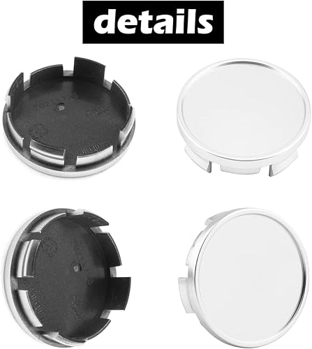 Miniatura 7 de Rheedal 4 tapas centrales de 2.480 in (2.48 pulgadas) para llantas de repuesto para llantas de Dodge Jeep 52110398AA 1LB77DD5AC 1LB77SZ0AC, (plata,