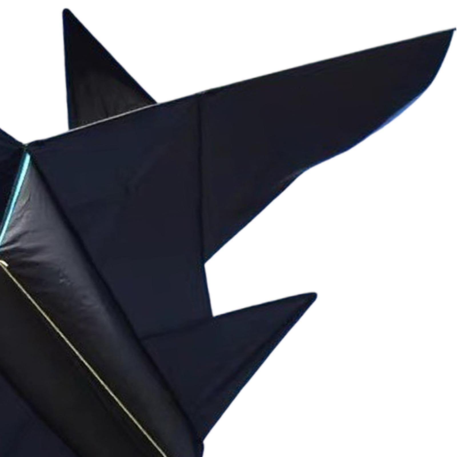 Cometa Gigante con Forma de Avión, Juguete Volador, Tamaño Enorme, Plegable, Deportiva, Cometa para Playa, Parque, Niños, Niñas, Negro, Medio