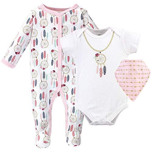 Little Treasure Unisex Baby Sleep and Play, Bodysuit and Bib, Dream Catcher , 3-6 Months