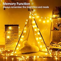 LED Lichterkette Strombetrieben,15M Lichterkette Kugel warmweiß mit Stecker für Außen und Innen,IP44 Wasserdicht Lichterketten mit Dimmbar Fernbedienung,Ideal für Zimmer,Weihnachten,Party,Garten – Ansicht 3
