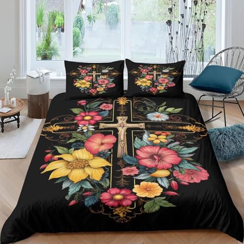 Parure housse couette 3D plante à fleurs avec fermeture éclair invisible - 2