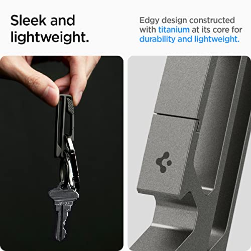 Spigen Edc Metal Fit Titanium Belt Loop Key Ring Clip Holder, Car Keychain Key Clip For Belt, Bottle Opener Key Chain Ring For Men And Women - Gunmetal #TOP3