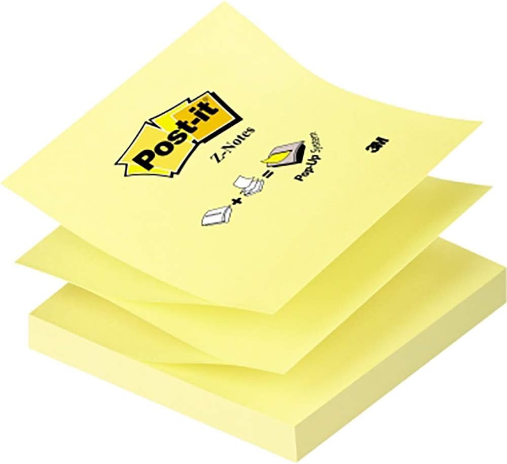 Post-it Super Sticky Notes Canary Yellow, Pack van 12 pads, 90 vellen per pad, 76 mm x 76 mm, gele kleur - extra plaknotities voor het maken van notities, takenlijsten en herinneringen