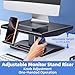 nediea Computer Monitor Stand Riser,Height Adjustable Laptop Stand with Drawer & Phone Holder,Desktop Storage Stand for Printer,Desk Organizer for Office & Home Supplies