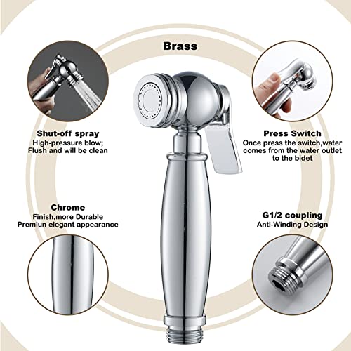 Base de douche en ABS chromé avec douchette WC anti-calcaire - 7