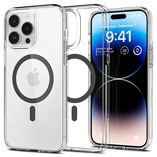 Image of Spigen Ultra Hybrid MagFit Back Cover Case for iPhone 14 Pro, MagSafe Compatible, Air Cushion Technology - PC+TPU | Graphite