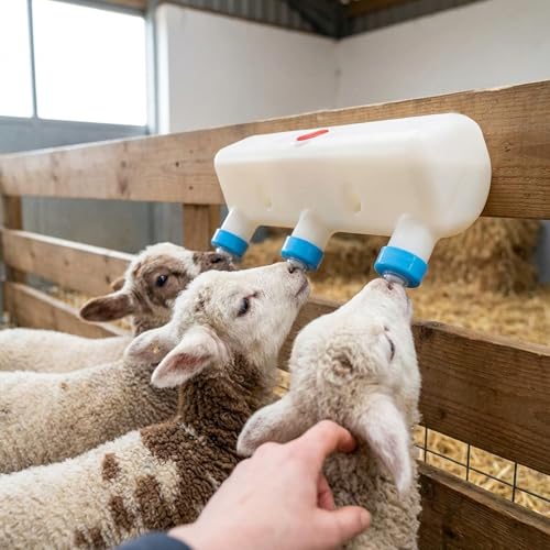 Biberón para cabras y comedero de 3 litros con 3 tetinas para corderos y lechones 2