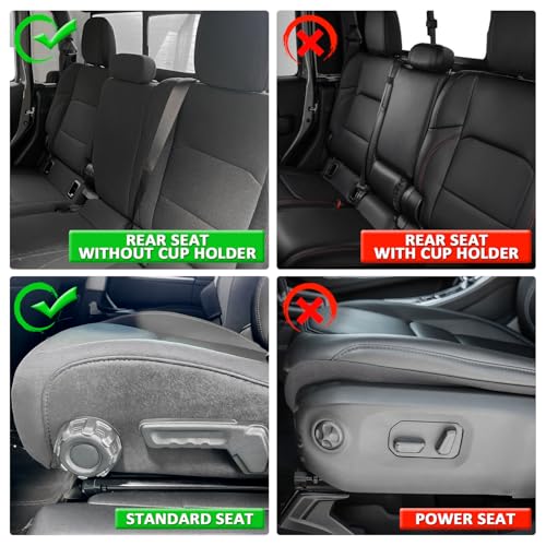 Image of GIANT PANDA Gladiator Seat Covers Custom Fit for Jeep Gladiator 2020-2026 Without Rear Cup Holder JT Sport Rubicon Mojave Willys Freedom,Red