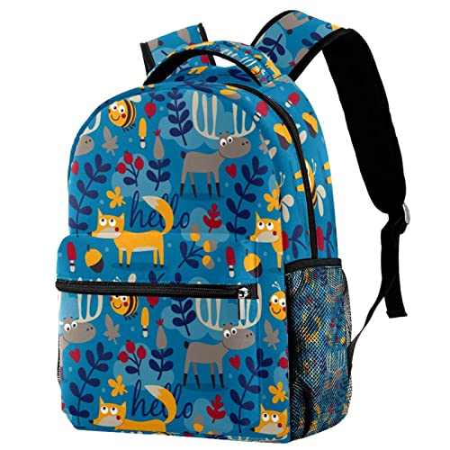 Sac à dos animaux renard abeille enfant avec poches de rangement voyage