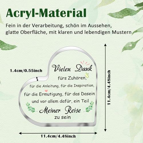 Dankeschön Geschenke für Frauen, Anerkennung Geschenke für Lehrer Chef, Mitarbeiter Dankeschön Geschenke, Acryl-Kristall Home Office Desk Decor