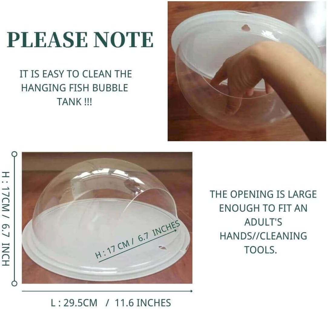 Wall Mounted Fish Tank, Wall Hanging Fish Bowl, Wall Fish Bubble Tank, Wall Aquarium Clear Acrylic Plant Bowl, Wall Planter Flower Pot, Wall Beta Fish Hotel. Creative Home Decoration (11.6 inches)