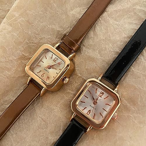 Leichte kleine exquisite hochwertige Damenuhr mit femininem Temperament Damenuhr leicht ablesbare Uhren für Frauen, braun, One Size-3
