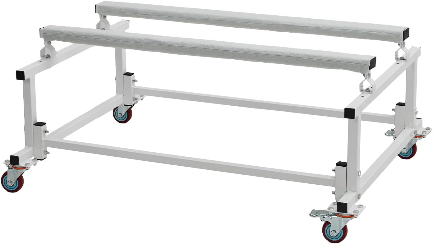 Jet Ski Stand Dolly Adjustable Width 1000 lbs Capacity with 4 Casters, Storage Trailer Carpeted Surface