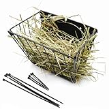 Cooncicy Black Metal Rabbit Foldable Hay Feeder - Hay Rack...