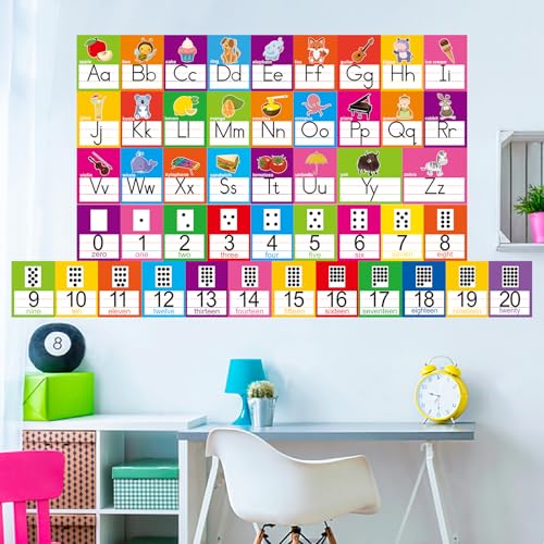 OUNENO Alphabet Line Bulletin Board Set ABC Number 0-20 Wall Decorations for Pre-School Kindergarten Elementary Classroom Nursery Homeschool(Large, 24 Pcs) - Image 5
