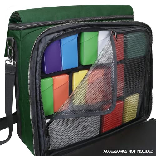 Image of ENHANCE Collector's Edition MTG Bag fits Deck Boxes, Top Loader Binder, Commander Deck, & More TCG Accessories - TCG Travel Bag with Card Defender Screen, Customizable Interior (Dragon Green)