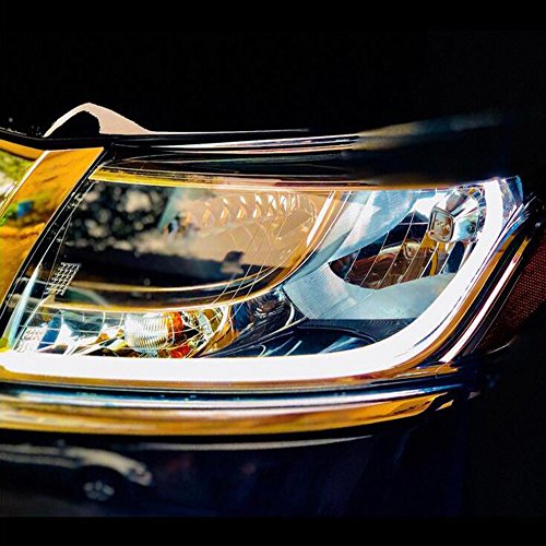 Leadtops Show Glow 2X 23Inch Dual Color White-Amber Switchback Headlight Led Tube Strip Light Drl Daytime Running Light & Turn Signal Lamp For Car Autor Headlight 60Cm #TOP6