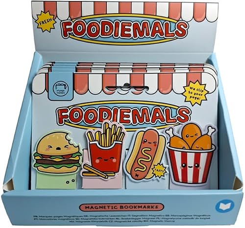 Puckator Foodiemals Lot de marque-pages magnétiques pour restauration rapide – J