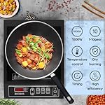 Portable Induction Cooktop, 1800W Induction Hot Plate, Black Countertop Burner 10-Speed Low-Power Continuous Heating With Reservation Function Within 24 Hours - Image 5