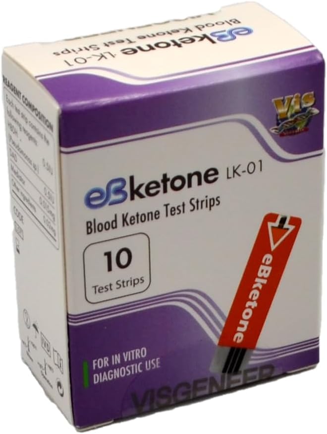 10 eBketone Blood Ketone Test Strips eBketone Blood Ketone Meter Strips (Meter Sold Separately)