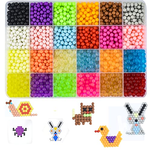 Coriver Kits de Perles Magiques, 24 Couleurs Perles d'eau Magiques Jouets avec Template Pincettes Porteclés Recharge de Perles, Bricolage Loisirs Créatifs pour Enfants Cadeaux Débutants Artisanat