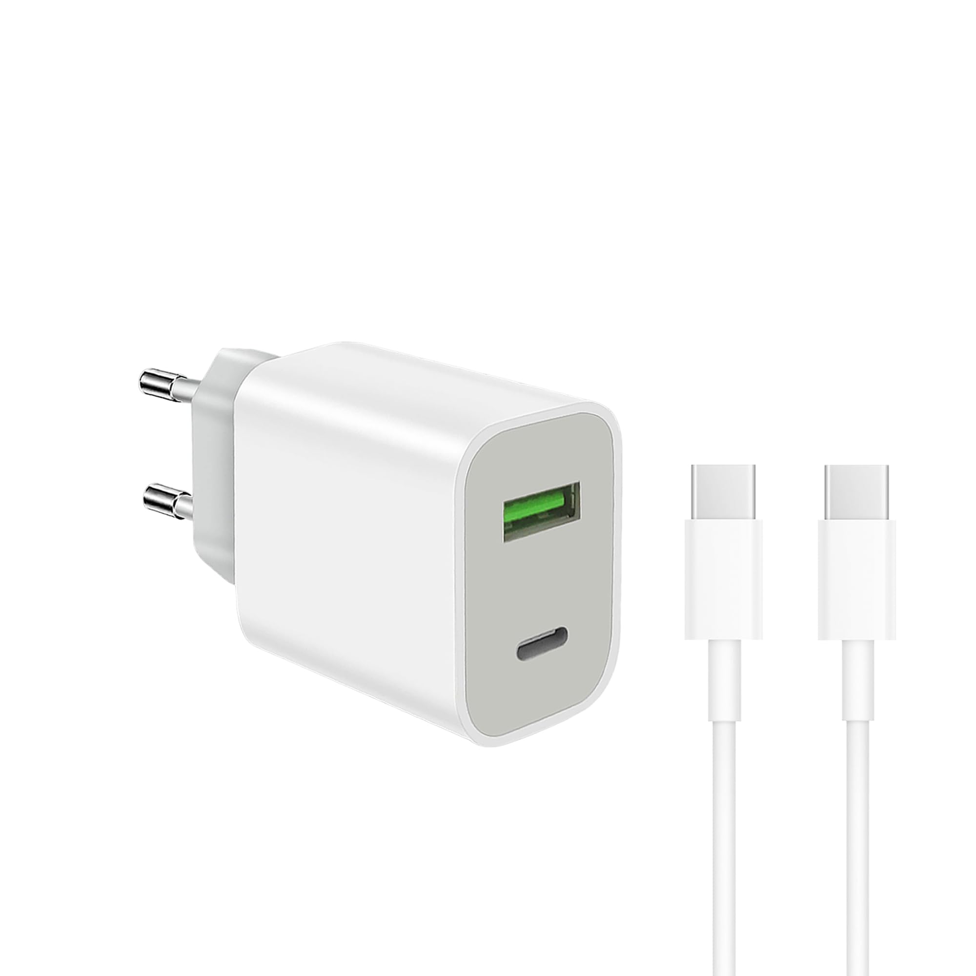 20W USB C Ladegerät mit Kabel 1.2M, Schnellladegerät Netzteil Adapter Stecker, Ladestecker USB-Schnellladenetzteil USB-C Charger Netzstecker für lPhone 17 16 15 14 13 12 11 lPad S amsung G alaxy Weiß