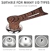 Linkidea 2 Pack Universal Pot Lid Knob, Natural Light Wood Texture Handle Replacement, Vertical Screw Type for Cookware Lids (Brown) #3