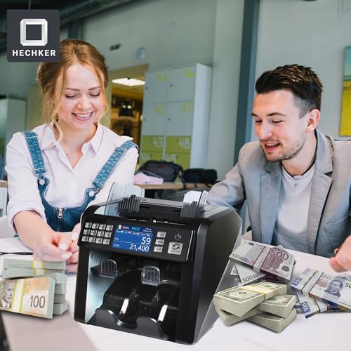 HECHKER 15000 Money Counter Machine - Mixed Denomination Bill Counter with Two Pockets, Dual CIS Sensor, USD & CAD, UV,MG,MT, and IR Counterfeit Money Detector, Bank Quality with External Display by Hechker - Image 7