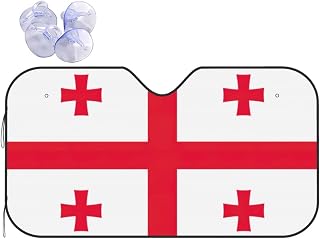 Flag of Georgia Sun Shade - Folding Car Front Window Sunshade for Cars SUV Trucks,Max UV Blocking and Keep The Vehicle Cool