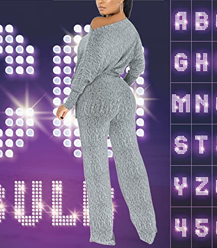 Casual Silver Sparkly Sequin Plus Size Jumpsuits Elegant Sexy One Shoulder Wide Leg Pants Shiny Club Rompers With Belt #TOP6