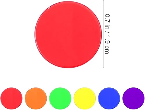 Miniatura 7 de jojofuny 300 marcadores de fichas de bingo de plástico, azul, rojo, amarillo, verde, morado, naranja, para tarjetas de juego y accesorios de bingo,