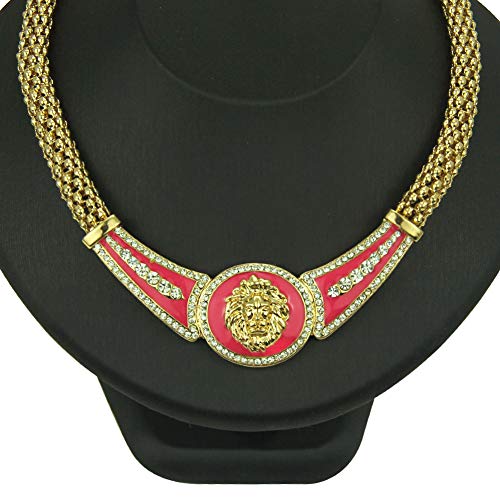 Preisvergleich Produktbild JICIMAOYI Löwenkopf mit Diamanten besetzt, Kette aus Schlangenöl