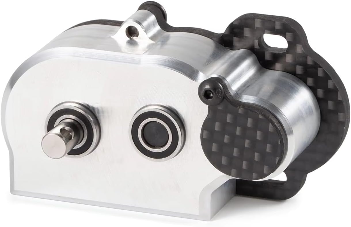 NOD Transmission Tiny LCG Gearbox,LCG Transmission,Machined Ultralight LCG Transmission Tiny Gearbox with Slidable Shim for Straight Axle Axial AR44 AR45 Enduro Vanquish F9 F10 (Silver)