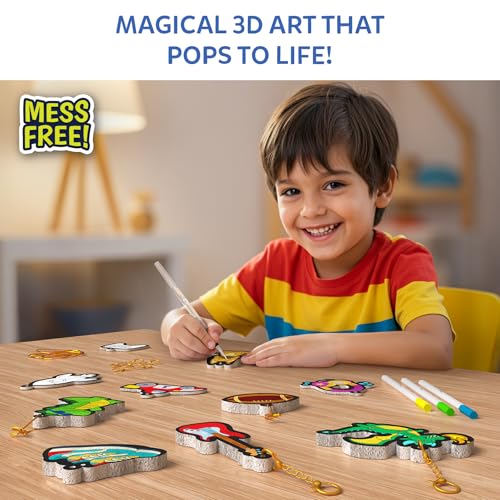 Image of Skillmatics Aqua Puffs - Just Boy Things, Mess-Free 3D Art Kit | Paint by Number Craft for Kids, DIY Color & Inflate Activity, Travel Toys & Creative Gift for Ages 4, 5, 6, 7, 8, 9, 10