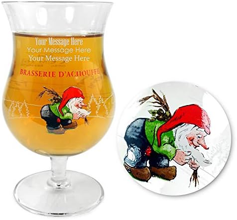 La Chouffe Personalised / Engraved Nucleated Belgian Beer Glass 33cl - Enter Your Own Text
