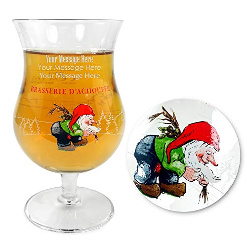 la chouffe beer - Personalised/Engraved Nucleated La Chouffe Belgian Beer Glass 33cl - Enter Your Own Text