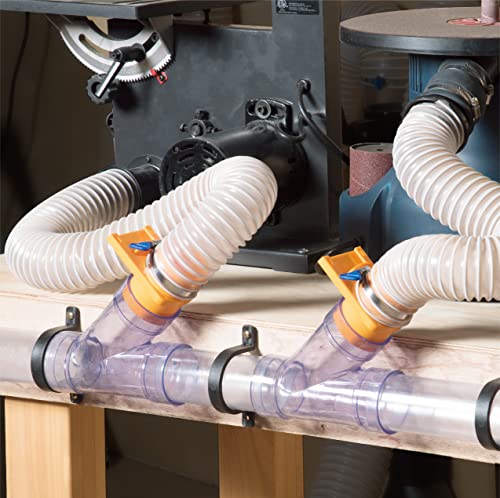 POWERTEC 70304 2-1/2” Dust Collection Fittings Network w/Reducer, Blast Gates, Pipes, 90-Degree Elbow Connector, Y-fittings, Mounting Brackets by POWERTEC - Image 6
