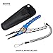 Booms Fishing X1 Aluminum Fishing Pliers Hook Remover Braid Line Cutting and Split Ring with Coiled Lanyard and Sheath