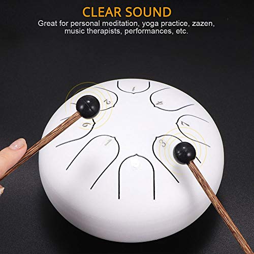 Tambour à la langue en acier 6 pouces 8 notes avec maillets et accessoires de percussion - 4