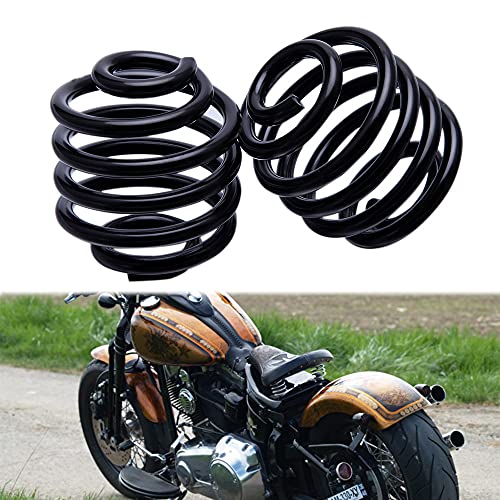 Image of 2 Inch Black Motorcycle Barrel Coiled Solo Seat Spring Bracket Hardware Mount Kit For Bobber Chopper Custom
