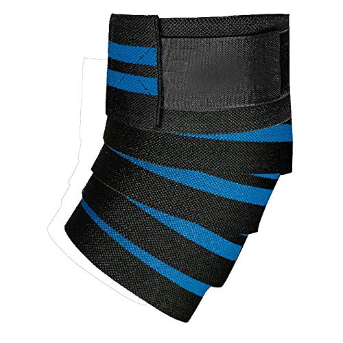 Image of Weight Lifting Knee Wraps Heavy Duty Elastic Compression Support for Squats Gym Power Lifting Olympic Lifting Workout Cross Training and Cross fit - Pack of 1 (Blue)
