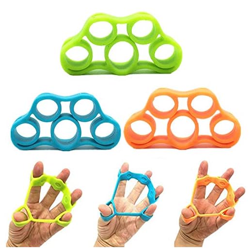 3 Piezas Ejercitador de Estiramiento de Dedos Ejercicios Fuerza Dedos Silicona Entrenador Ensanchador de Dedos Entrenador de MúSculos de la Mano para la PrevencióN y RehabilitacióN de la Escalada