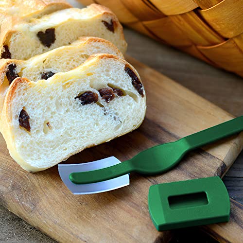 XiXiRan Deegmessen voor brood, 2 stuks, broodmes, gebogen broodmessen, deegreeermes, scheermesjes, baguettemes, deegreesmes, groen, bakkersmes, scheermesset, voor Frans brood - Image 8