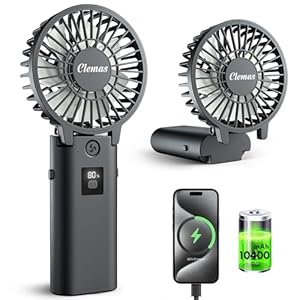 Clemas F10 Tragbarer Handventilator mit Powerbank